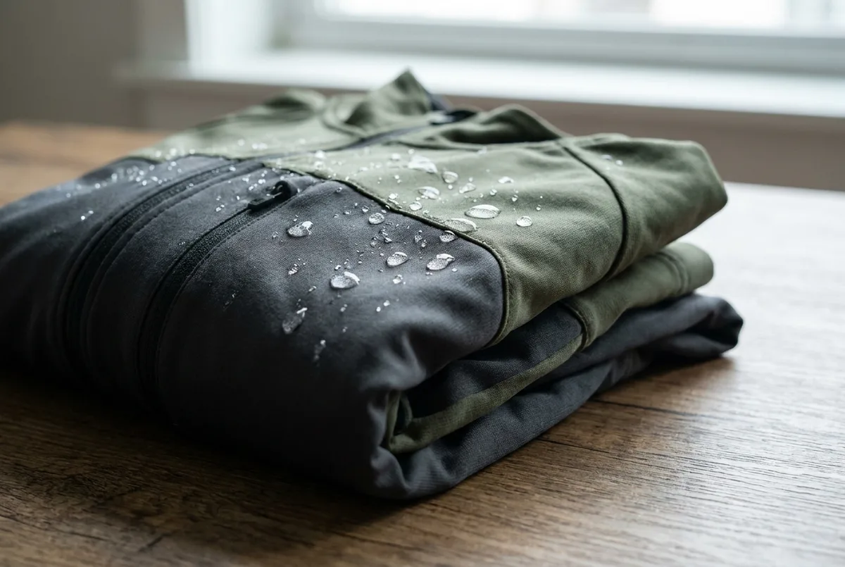 Veste de sport en polyester déperlant avec gouttes d'eau en surface