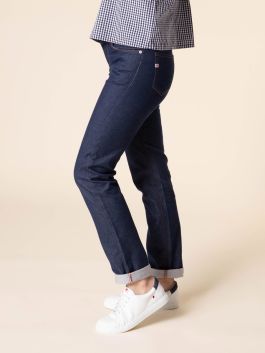 Jeans droit 201N bleu (denim original coton bio) — 1083, fabriqué en France