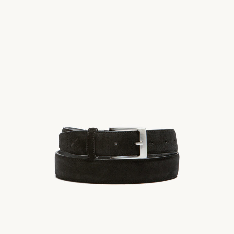 Ceinture Le Formier Soret noire en cuir velours — Cléon & Co, fabriqué en France
