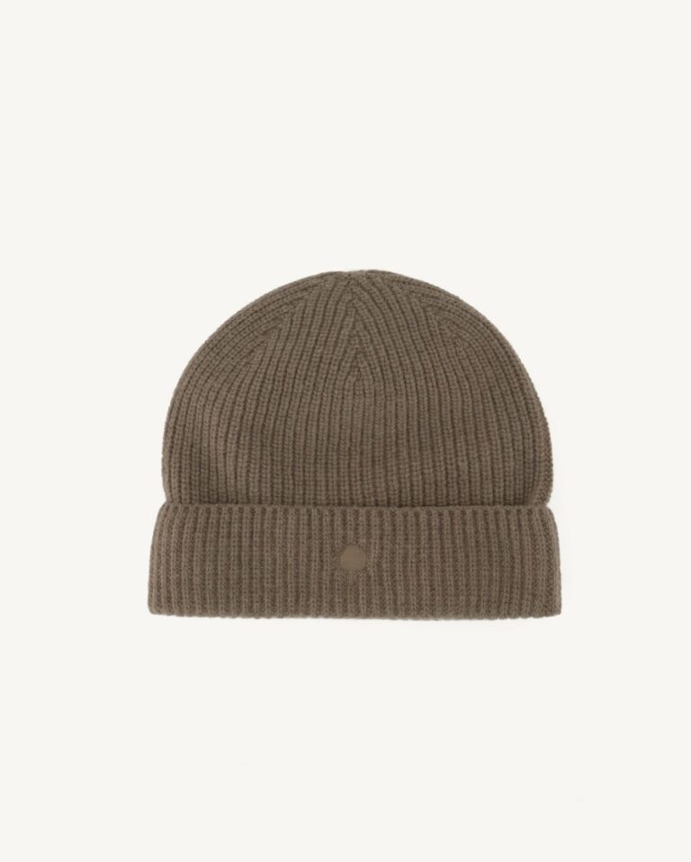 Bonnet en laine marron chiné BEANIE OS — FAGUO, fabriqué en France