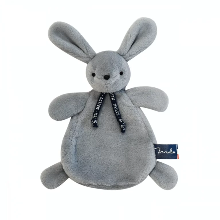 Doudou lapin Dorlotin, gris — Maïlou Tradition, cousu en Bretagne