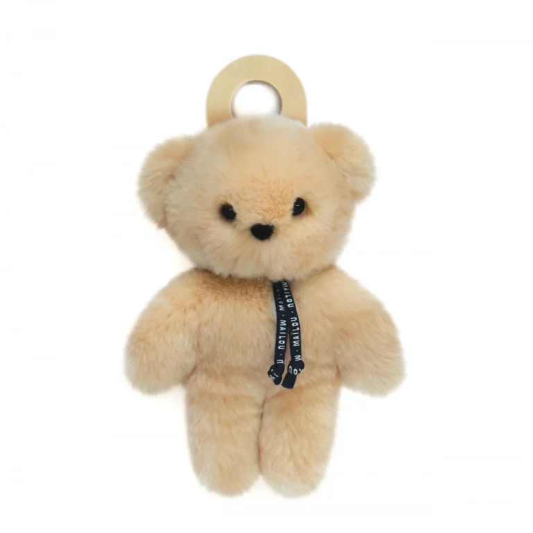 Doudou ours Le Petit Frenchie 30 cm, beige — Maïlou Tradition, cousu en Bretagne