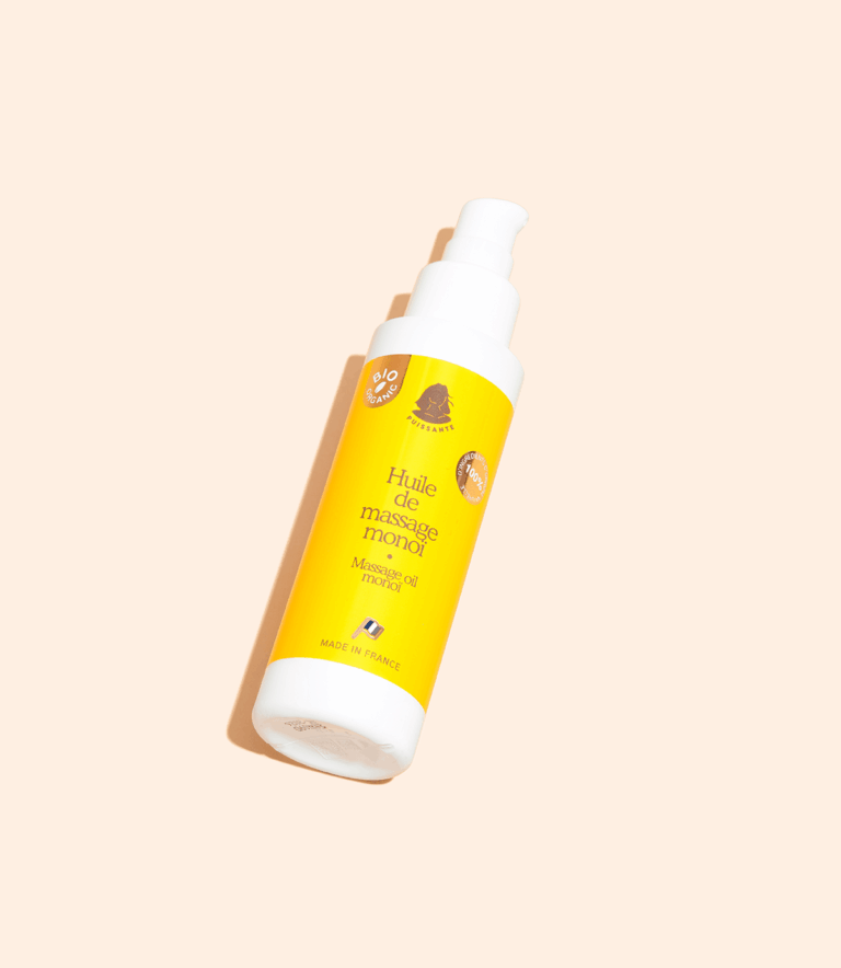 Huile de massage Monoï bio — Puissante, fabriquée en France
