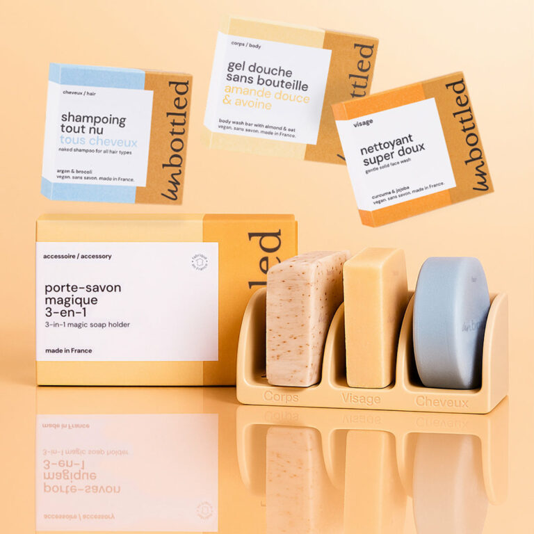 Trio Best-Sellers et leur Porte-Savon Magique 3-en-1 — Unbottled, fabriqué dans le Sud de la France